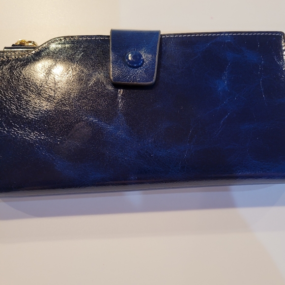 Yaluxe waxed a genuine leather wallet.  Blue. - Picture 3 of 13
